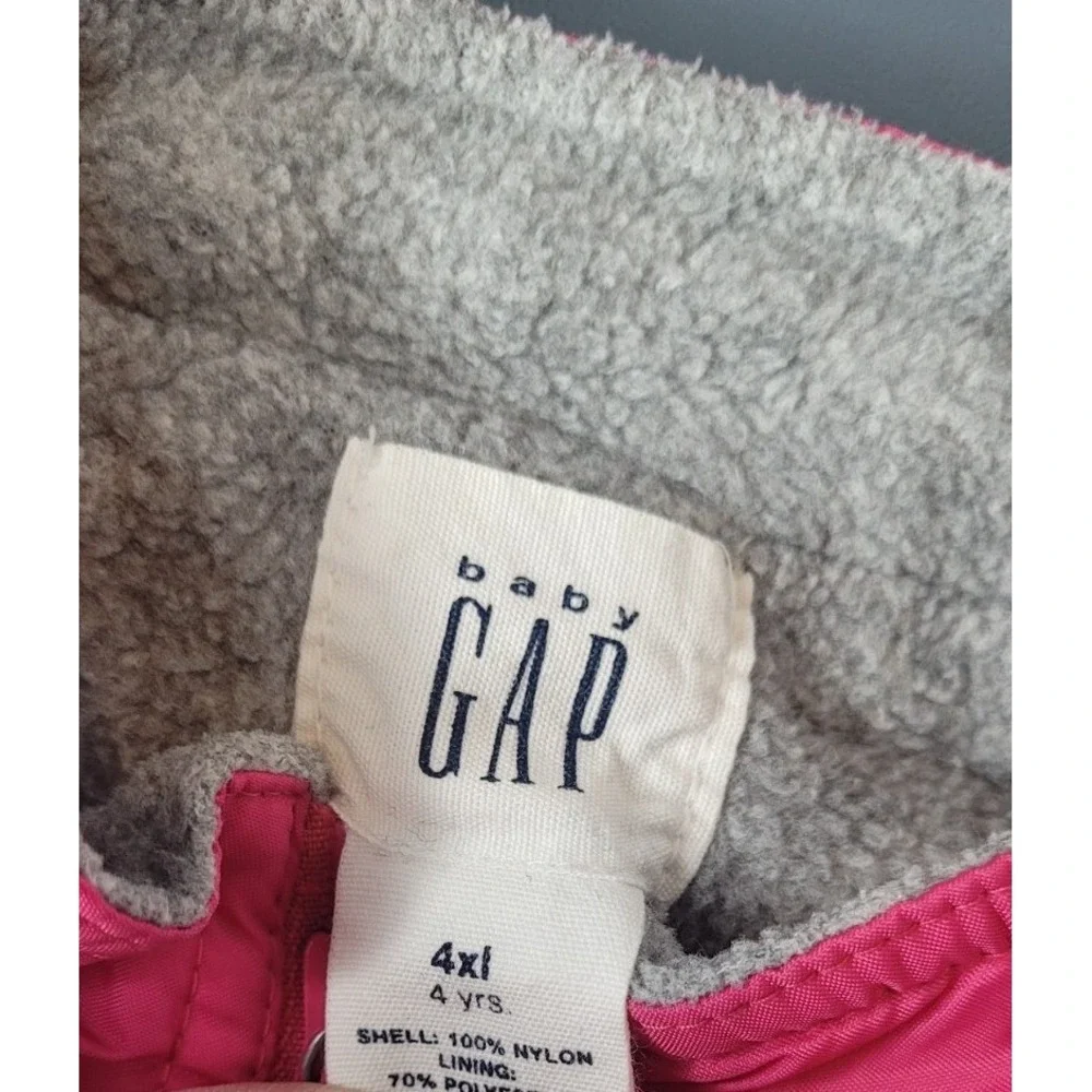 Girl's Baby GAP Pink Quilted‎ SL Winter Vest Size 4T Snow